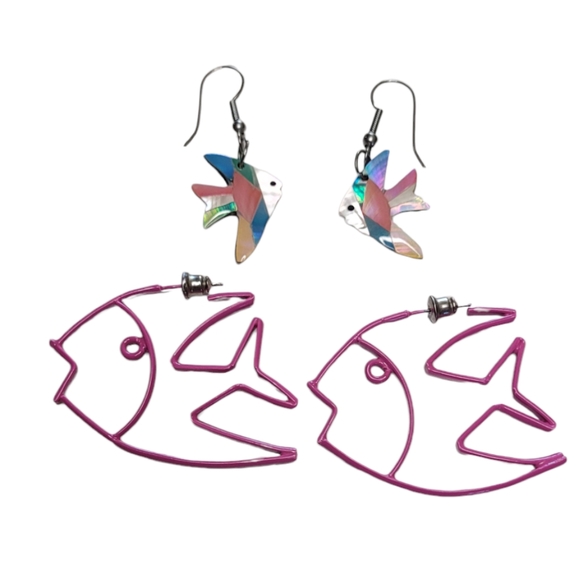 Vintage Fish Earrings - Picture 2 of 10